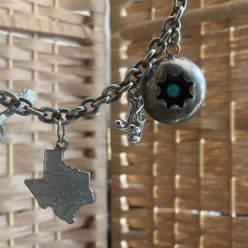 Sterling Silver Texas Scene Charm Necklace - Picture 5 of 9